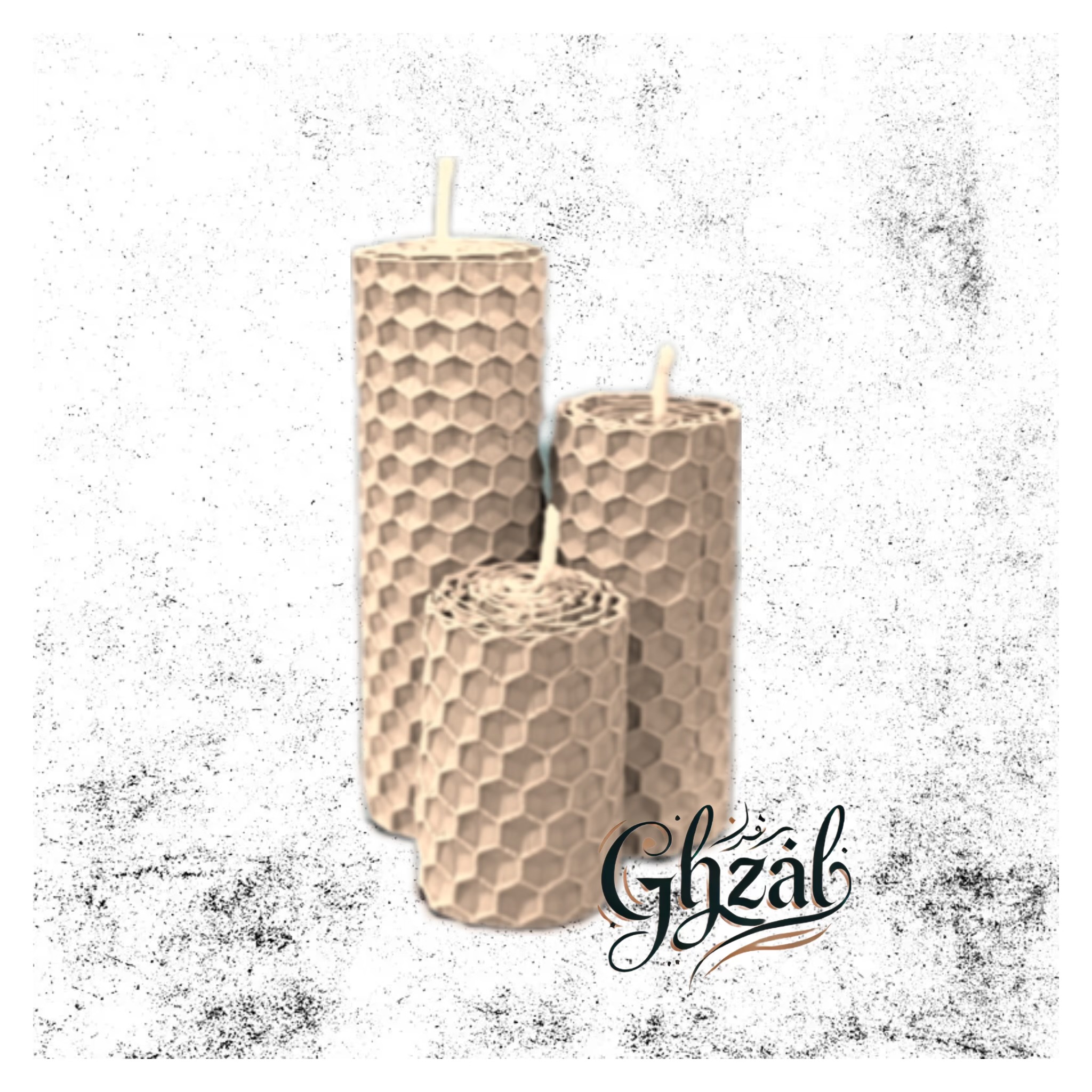 شمع موم عسل طبیعی 3عددی نسکافه ای