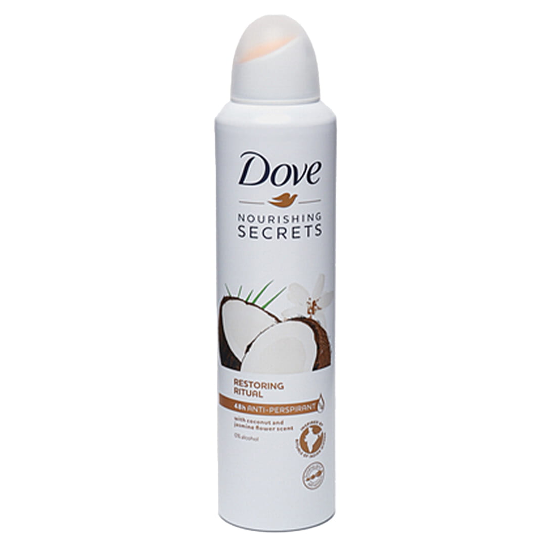 اسپری ضد تعریق uk داو DOVE مدل NOURISHING SECRET رایحه نارگیل و یاس حجم 250 میلی لیتر اورجینال